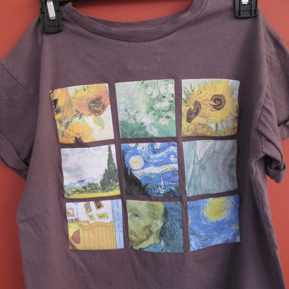 French Pastry Van Gogh Sunflowers t shirts XS